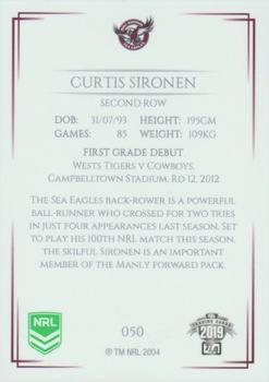2019 NRL Elite #050 Curtis Sironen Back